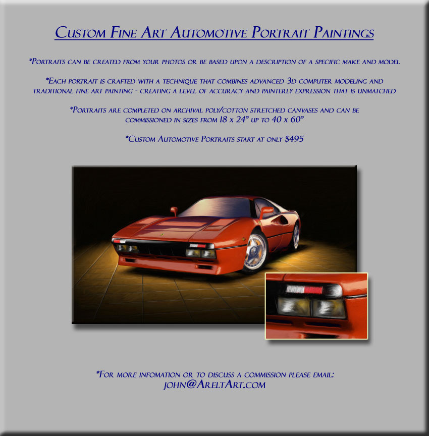 car paintings, automotive paintings, auto paintings, paintings of cars, auto portraits, auto portrait paintings, car portrait paintings, automotive portraits, automotive portrait paintings