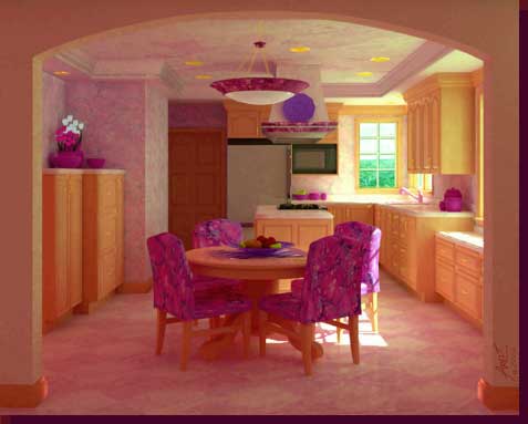 Architectural Rendering & 3D Computer Modeling - Kitchen Design Day Lighting