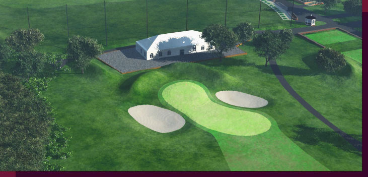 3d Rendering and modeling of Golf Courses - Marine Park Golf Course - New Tenth Green and Hospitality Tent