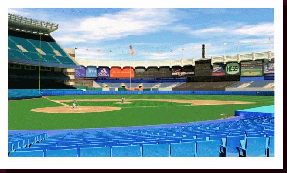 Sports Art Baseball Art Baseball Stadium Paintings - Yankee Stadium Paintings, New York Yankees Artwork, NY Yankees Paintings - Yankee Stadium Day - Saturday Afternoon in the Park - Click on Image to View Close-up