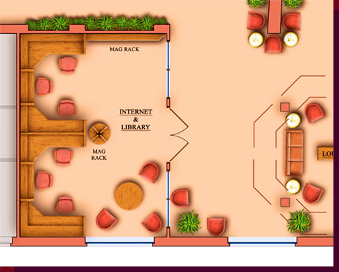  Colored Floor Plans - Proposed Rehab Suite Lounge Color Floor Plan Rendering - Click on Image to Return to Full View